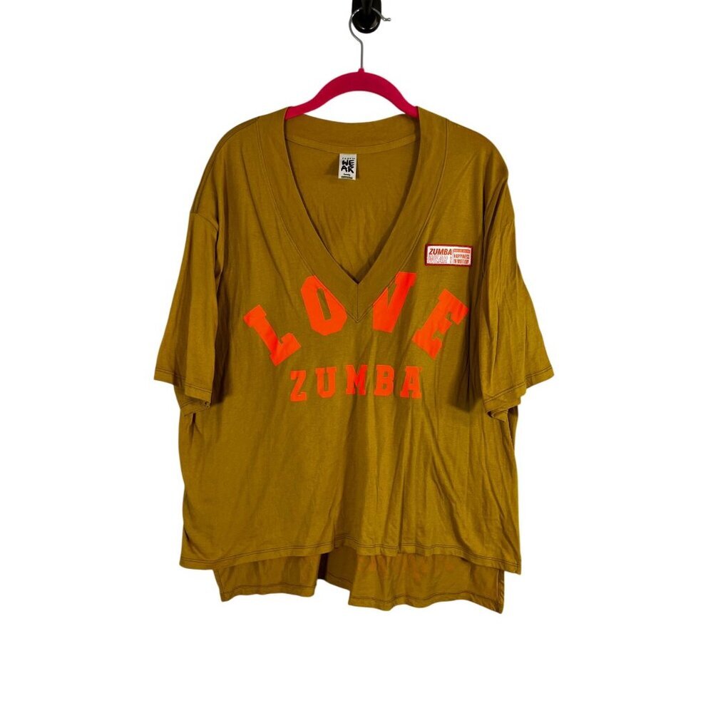 Zumba Wear Tunic Tshirt Yellow XL Graphic Active Exercise Sporty Graphic Neutral